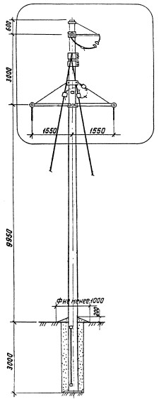 Концевая опора ЛЭП К16.4-1 (типовой проект 3.407.1-143.4.5)