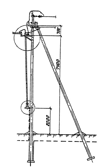 Установка разъединителя КР-2 для концевой опоры (типовой проект 3.407.1-143.2.18)