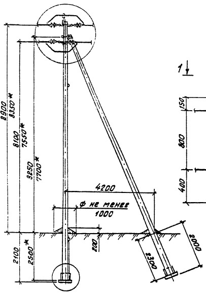 Анкерная (концевая) опора ЛЭП А10-2 (типовой проект 3.407.1-143.2.9)