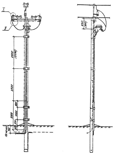 Установка кабельной муфты ПМ-1 для промежуточной опоры (типовой проект 3.407.1-143.1.25)