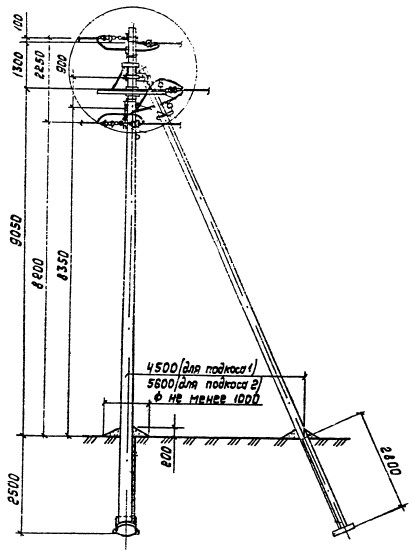 Угловая ответвительная анкерная опора ЛЭП УОА10-3 (типовой проект 3.407.1-143.3.10)