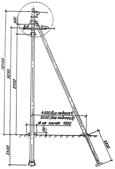 Угловая анкерная опора ЛЭП УА10-3 (типовой проект 3.407.1-143.3.9)